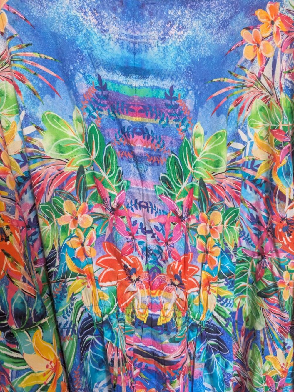 NWT | Island Tropics | OSFM  Mrs. Roper Romp Ready | Tropical Rainbow Hue Kaftan - Picture 13 of 15